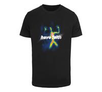 Mister Tee T-Shirt 'Have Faith' vert / orange / noir / blanc, Taille L