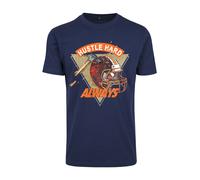Mister Tee T-Shirt 'Hustle Hard Always' bleu marine / jaune / rouge / blanc, Taille XS