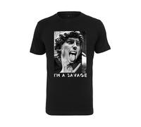 Mister Tee T-Shirt 'I´m A Savage' gris / noir / blanc, Taille S