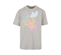 Mister Tee T-Shirt jaune / gris / gris clair / rose clair, Taille XS