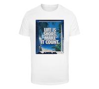 Mister Tee T-Shirt 'Life's Short' mélange de couleurs / blanc, Taille M