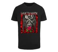 Mister Tee T-Shirt 'Love To Death' gris clair / vert clair / melon / noir, Taille L