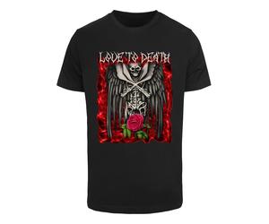Mister Tee T-Shirt 'Love To Death' gris clair / vert clair / melon / noir, Taille S