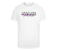 Mister Tee T-Shirt 'Miami Florida' violet / noir / blanc cassé, Taille L