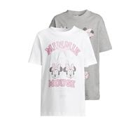 Mister Tee T-Shirt 'Minnie Mouse' gris chiné / rosé / rose foncé / blanc, Taille 110-116