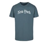 Mister Tee T-Shirt 'New York' bleu fumé / blanc, Taille XS