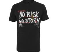 Mister Tee T-Shirt 'No Risk No Story' olive / rouge / noir / blanc, Taille XS