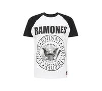 Merchcode T-shirt Ramones Circle Raglan manches courtes logo imprimé Blanc/Noir XXL