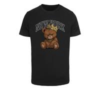 Mister Tee T-Shirt 'NY Crowned Bear' marron / noir / blanc, Taille M