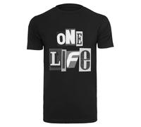Mister Tee T-Shirt 'One Life' gris / gris foncé / noir / blanc, Taille M