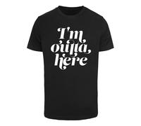 Mister Tee T-Shirt 'Outta Here' noir / blanc, Taille M