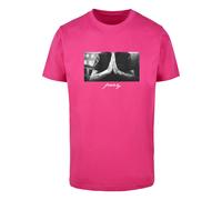 Mister Tee T-Shirt 'Pray' gris / rose / noir / blanc, Taille S