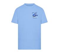 Mister Tee T-Shirt 'Runs Better Than Your Playlist' bleu / bleu foncé / blanc, Taille M