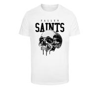 Mister Tee T-Shirt 'Saints Skull' gris / noir / blanc, Taille XL