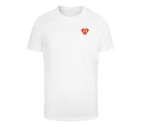 Mister Tee T-Shirt 'Smiley Drip' rouge / blanc, Taille M