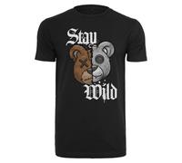 Mister Tee T-Shirt 'Stay Wild' marron / gris / noir / blanc, Taille XS