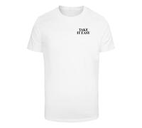 Mister Tee T-Shirt 'Take It Easy Palm Paradise' noir / blanc, Taille XS