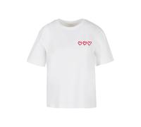 Mister Tee T-shirt 'Three In A Row' rouge / blanc, Taille S