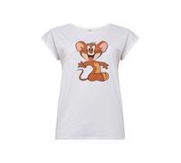 Merchcode Female Shirt Ladies Tom & Jerry Mouse Tee White XS