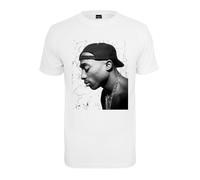 Mister Tee T-Shirt Tupac Cracked Background pour Homme, Blanc., M