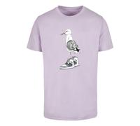 Mister Tee T-Shirt violet clair / noir / blanc, Taille XXXL