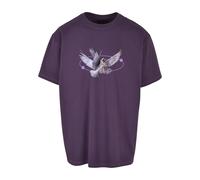 Mister Tee T-Shirt 'Vive la Liberte' violet clair / violet foncé / rouge carmin / blanc, Taille XL