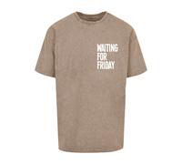 Mister Tee T-Shirt 'Waiting For Friday' beige / blanc, Taille S