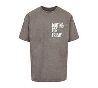 Mister Tee T-Shirt 'Waiting For Friday' gris denim / blanc, Taille XS