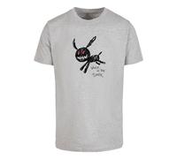 Mister Tee T-Shirt 'Walk In The Dark' gris chiné / rouge sang / noir, Taille M