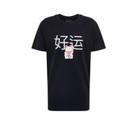 Mister Tee T-Shirt 'Waving Cat' rose / noir / blanc, Taille M