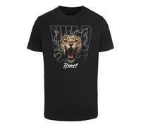 Mister Tee T-Shirt 'Wild Beast' marron / rouge foncé / noir / blanc, Taille XS