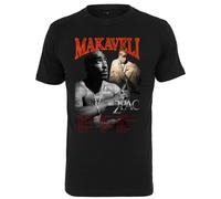 Mister Tee Tupac Makaveli T-Shirt Rappeur Shakur 2Pac Noir Col Rond Manches