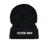 Mister Tee Mt2150-Bonnet FCK Off Bonnets, Noir/Blanc, Taille Unique Mixte