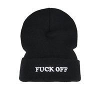 Mister Tee Unisex Fuck Off Beanie Black/White, One Size