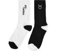 Mister Tee Zodiac Socks 2-Pack Black/White Taurus EUR 40