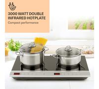 MisterCook Duo Plaque de cuisson infrarouge 3000W 90-650°C Minuterie d'arrêt