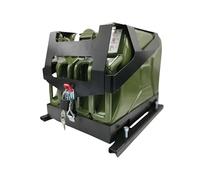 MISTERKANISTER Jerrican à essence 20 l x2, avec support de bidon en métal, bidon de carburant, bidon diesel avec cadenas, bidon d'essence - Vert