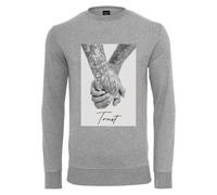 MisterTee Pullovers Col Rond Manches Longues Trust 2.0 Imprimé Coton