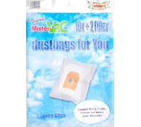 mistervac MV 609 Pack économique de 20 sacs 5 couches en non-tissé et 4 filtres pour Bosch et Siemens BIG BAG 3 L/comparable au Swirl S70