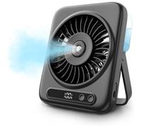 Misting Fan 5-Speed USB 120-Degree Angle LED Display Water Spray Fan