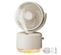 Misting Fan, Cooling Fans, 9.06x5.91x4.72 Inches Rechargeable Air Cooler with Built in Light, Portable Airflow Device for Personal, Home, Studio, Travel, Desk, Outdoor, Bedroom, Offices