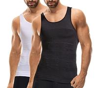 Mistirik Chemises de compression pour homme - Débardeur amincissant pour homme - Débardeur de compression pour homme, noir/blanc, Taille 5XL