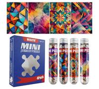 Mistius 4 Pack 150 pièces Mini Puzzles pour Adultes - Modèle de géométrie - Décoration de la Maison du Puzzle de Voyage