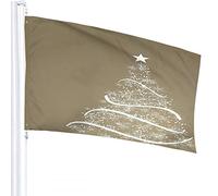Mistletoe Tree Flag 3x5 FT Floral Ribbon Stars Merry Christmas Happy New Year Outdoor Flags Large Welcome Yard Banners Home Garden Yard Lawn Decor