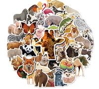 Mistree 50 Autocollant Animaux, Photo Autocollants D'animaux, Les élèves Des Enfants Connaissent Le Monde Animal Réel, Imperméable