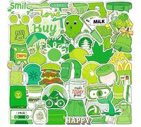 Mistree 50 Autocollant Vert Impermeable Enfant Pour Bouilloire, Stickers Velo Fille, 4-6 CM