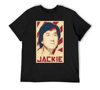 MISTT WOPII Gteye Jackie Chan Retro Propaganda Men's T-Shirt Black 3XL
