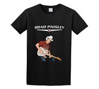 MISTT WOPII Men's Brad Paisley Music Art Logo T-Shirts Black L