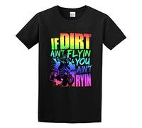 MISTT WOPII Men's If Dirt Aint Flyin You Aint Tryin ATV Rider J M Transparent Cotton T Shirt Black XL