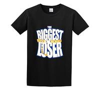 MISTT WOPII The Biggest Loser Logo T-Shirt Graphic Top Printed Shirt for Mens Black M